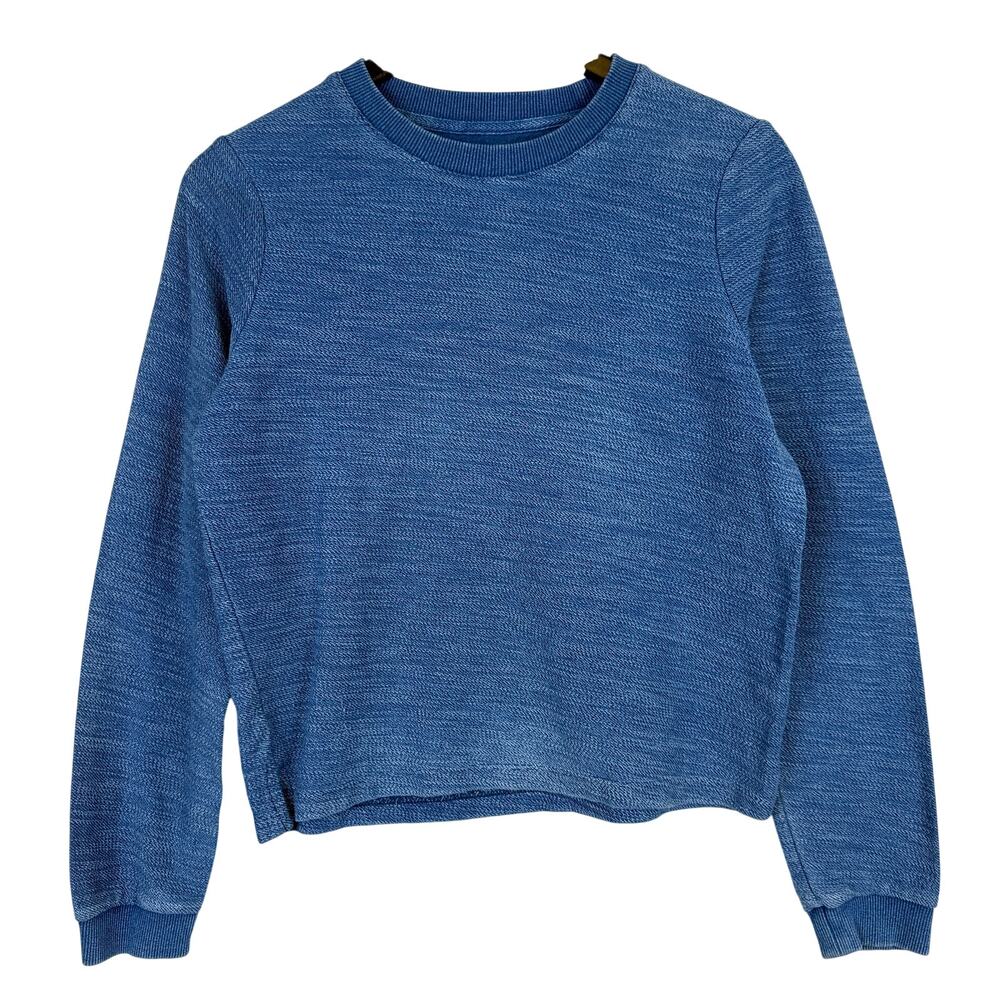 Marine Layer Womens Terry Crew Relaxed Fit Sweatshirt Blue - S